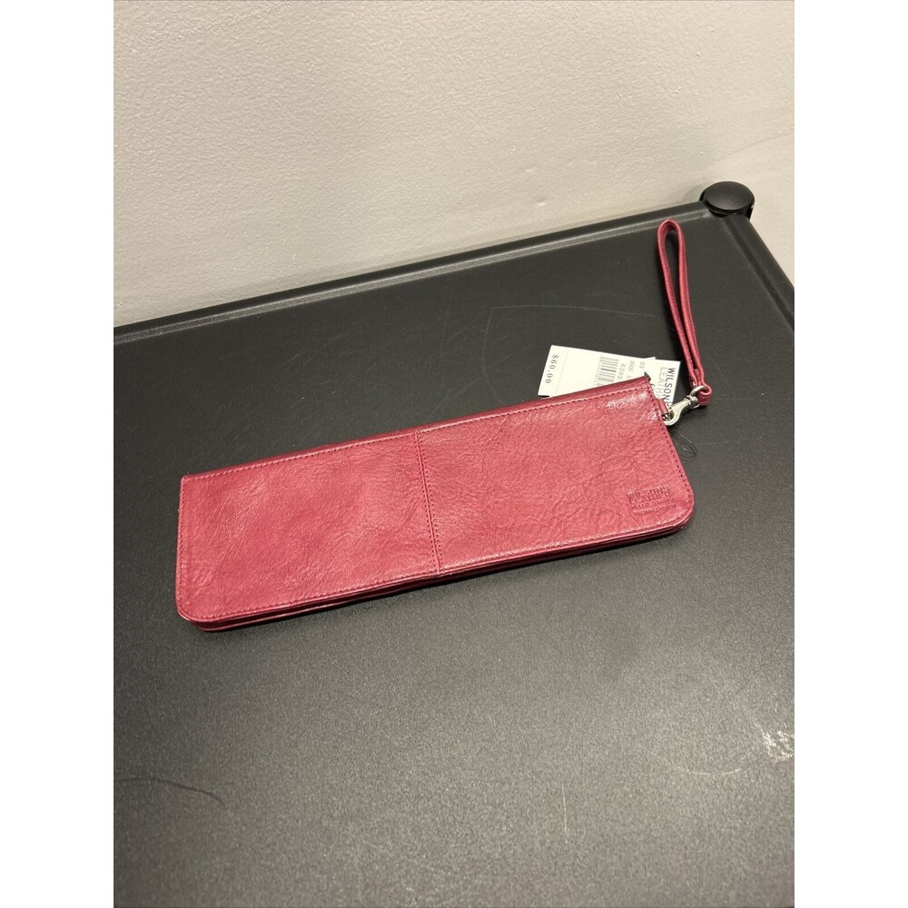 NWT Wilsons Leather Red Wristlet Clutch Purse - Picture 4 of 9